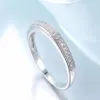 Anel de noivado feminino pequeno zircônia diamante meia eternidade aliança de casamento sólida 925 prata esterlina promessa anéis de aniversário r0122646