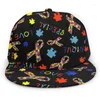 Bollmössor Baseball Cap för män Kvinnor Autismmedvetenhet Ribbon Justerbar 3D Tryckt Snapback Flat Bill Hip Hop Hat Sport Cowboy