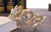 Small Size Luxury Baroque Gold Crystal Flower Crown Tiaras For Women AB Rhinestone Girls Tiaras Bride Wedding Hair Jewelry1526788