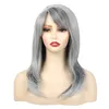 Cosplay Wigs Wig White Lady diagonal bangs Silver gray brown layered long curly hair chemical fiber synthetic full head cover 231211