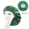 Wig Caps Factory Direct -Selling Plus Size Elastic Double Layer Satin Slee Cap Europe And The United States Wash Wide Side Hair Prot Dh3Tc