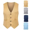 Gilets pour hommes à la mode hommes costume couleur unie grande couture simple gilet de printemps sans manches