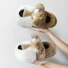 Pantofole Fluffy Schnauzer da donna realistiche animali domestici Fury mocassino mulo scarpe da famiglia abbinabili scivoli da interno pantofola cane