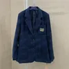 Yünlü Blazer Katlar Kadınlar için Nakış Mektubu Elbise Ceket Yüksek Sınıf Lady Coat Dış Giyim Tasarımcı Giysileri