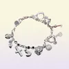 Yhamni marca design exclusivo 925 pulseira de prata moda jóias charme pulseira 13 pingentes pulseiras pulseiras para mulher h1446386678