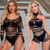 Women's One-piece Bodysuit Clothes Sexy Fishing Net Transparent Tight Underwear Costume Erotic Mesh Perspective Body Suit sexy