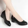 Dress Shoes Women Soft Leather Low Heel Comfortable Middle-aged Female Pumps Office Work Casual Wedges 2023