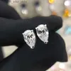 Stud Knriquen Pear 5*8 Symuluj Moissanite Stoli Studs Białe złoto 925 Srebrne kolczyki Fine Biżuter Hurtowa YQ231211