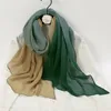 Foulards 160 75cm dégradé musulman coton lin hijab écharpe femmes mode islamique arabe châle enveloppement tête prêt à porter foulard