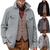 Herrenjacken, Herbst, einreihig, Revers, langärmelig, Vintage-Jacke, Arbeitskleidung, Mantel, Herren, Jagd, S, Flanellbrust