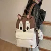 Sacos escolares bonito dos desenhos animados esquilo mochila grande capacidade estudante computador saco de viagem mochila feminina