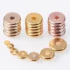 Autres perles d'espacement en laiton massif, métal or Rose, forme ronde plate 4mm 6mm 8mm 10mm 12mm 14mm, Lot de perles d'espacement amples pour la fabrication de bijoux 210J