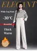 Kvinnors byxor vinter breda ben för kvinnor plus sammet 2024 stor storlek koreansk baggy kvinna elegant