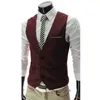 Kamizelki męskie Skut Slim V Neck Vest Blazer British Business Fashion Men Dżentelman Kamitla wewnątrz czarny