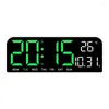 Wanduhren 9 Zoll große Digitaluhr Temperatur Datum Woche Timing Countdown Lichterkennungstabelle 2 Alarm 12/24H LED