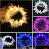 Hair Accessories Headwear 10Pcs Flowers Led Scarves Luminous Feathers Angels Crown Headbands Wedding Party Christmas Gift 230815 Dro Dhla3