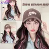 Cosplay Wigs XIYUE Hat wig highlight dyeing fashionable women's baseball cap wig women's long hair full head cover 231211