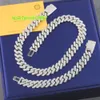 Mans Cuban Chain 2rows 13mm 15mm 20mm 925 Sterling Silver Hip Hop Necklace VVS Moissanite Cuban Stain