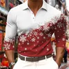 Polos pour hommes Chemises de Noël 3D Imprimé Polo à manches longues pour hommes Casual T-shirt d'été Modèle à manches courtes Tops Vêtements pour hommes 5XL 231211