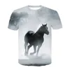 Мужские футболки 2023, футболка с 3D принтом животных и лошадей, женская и мужская модная повседневная модная одежда унисекс с короткими рукавами