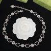 Classic Silver Flower Chain Chokers Necklace Luxury Designer Double Letter Bracelet Have Stamp Brass Material For Women Wedding Pa266k