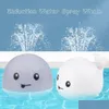 Bath Toys Electric Cartoon Whale Flashing Ball Water Squirting Sprinkler Baby Toy Matic Toddlers Pool Drop Delivery Kids Maternity Sho Dhmeq