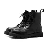 Bottes hommes loisirs en cuir véritable noir tendance plate-forme chaussures haut moto botte beau Cowboy cheville Botas Hombre mâle