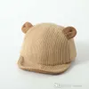 Cute Cartoon Little Bear Baby Hat Corduroy Kids Hats Solid Color Boys Baseball Cap Outdoor Infant Boys Sun Caps