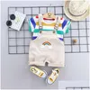 Ensembles de vêtements Été Né Bébé Garçons Vêtements Pour 1 An Anniversaire Garçon Tenue T-shirts Sangle Shorts Costumes Bébés Tissu G1023 Drop Deliv Otu7B