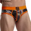 Unterhosen JOCKMAIL Sexy Männer Unterwäsche Trunks Bikini Slips Slip Cueca Homosexuell Männliche Höschen Atmungsaktive Camouflage Mesh