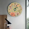 Väggklockor mandala färgglad klocka för heminredning vardagsrum kvarts nål hängande klocka modernt kök