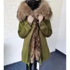 Parkas de plumón para mujer Maomaokong invierno cálido abrigo Parkas para mujer ropa femenina con chaqueta larga con cuello de piel Real Natural grande 231208