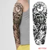 Temporary Tattoos Waterproof Tattoo Sticker Anubis Ancient Egypt Greece Zeus Eye Full Arm Fake Tatto Flash Tatoo Sleeve for Men Women 231208