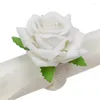 Decoratieve bloemen Wieden Decor Servetring Valentijnsdag Weefselringen Touwweefsel Roos Bloemhouders Creatieve handdoek