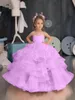 Girl Dresses Pink Puffy Flower For Wedding Applique Princess Kids Evening Party Birthday Pageant First Communion Ball Gowns