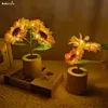 Decorative figurinesArtificial Tulip Sunflower Decorative Light Rechargeable Bedroom Lamp Creative Night Light for Kids Friend Birthday 231207