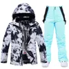 Andere Sportartikel Skianzüge für Damen Herren Outdoor Winter Wasserdicht Verdickte Snowboard-Sets Overalls Winddicht Thermo-Skikleidung Anzug 231211