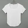 Mulheres Camisetas Real S Coreia do Sul Dongdaemun Slim-Fit Sexy Figura Lisonjeiro Desejo Puro U Collar Grande Curto Midriff Outfit Manga Camisa