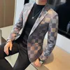 Herenpakken Blazers Hoge kwaliteit Mode Alle Casual Effen Kleur Knap Smart Vier seizoenen Polyester Single Breasted 231211