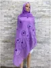 Abbigliamento etnico 2024 Dubai Sciarpa Donne Musulmane Chiffon africano Punzonatura Hijab Islam Primavera Pashmina Moda Foulard Ricamo con paillettes