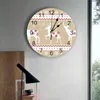 Wall Clocks Christmas Winter Elk Snowflakes Vintage Large Kids Room Silent Watch Office Decor 10 Inch Hanging Gift