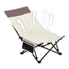 Camp Furniture Camping Folding Moon Chair Outdoor Portable Foldable With Side Pocket Ultra-Light Chaise Lounge For Fishing