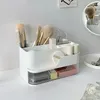 Aufbewahrungsboxen, multifunktionale Desktop-Kosmetikbox, Schubladenstil, geteiltes Kunststoff-Make-up-Pinsel-Lippenstift-Regal