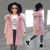 Cardigan Children Kids Girl Overcoat Windproof Wool Winter Fashion Coat for Teens Girls Jacket Thick Long Outerwear 10 13 14 Years 231211