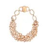 Choker Vintage Glass Pearl Multilayer Necklace For Women Short Collares Colares Collier Copper Material