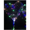 Party Decoration Valentines Day Gifts Led Love Heart Bobo Ball Balloons Falshing Lights Clear Balloon Flash Air Christmas Wedding Dr Dhkdy