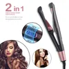 Stijltangen Professionele spiraalgolfkrullen en stijltang Stylingtools 2 in 1 krultang Stijltang Twisted Ionic Flat Iron Styler 231211