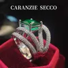 Garanzie Bridging and Wiring High Luxury Full Diamond Micro Set Open Ring 231215