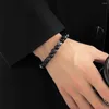 Charm-Armbänder im dunklen Stil, Obsidian-Perlenarmband für Männer, Liebhaber, schwarz, minimalistisch, cooler Modeschmuck, Geburtstagsgeschenk