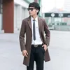 Men's Wool Blends Brown casual woolen coat men suits trench s Korean long sleeves over mens cashmere casaco masculino england 231211